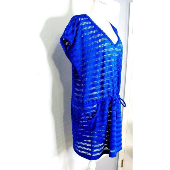 Calvin Klein Swim Cover-Up Royal Cobalt Blue Eyele - Picture 3 of 10